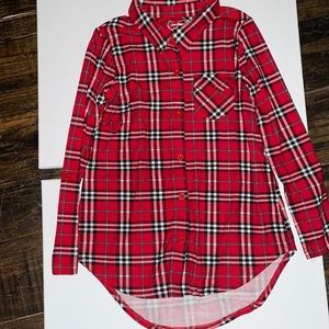 Sew Sassy Trendy Plaid Hi-Lo Tunic Size 6 New